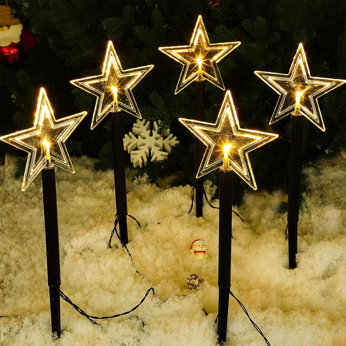 Outdoor Power For Xmas Lights - 5 шт., рождественские дорожные фонари, водонепроницаемые