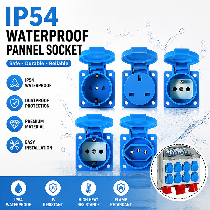 Outdoor Power Wash - Водонепроницаемая промышленная панельная розетка IP54 16А,