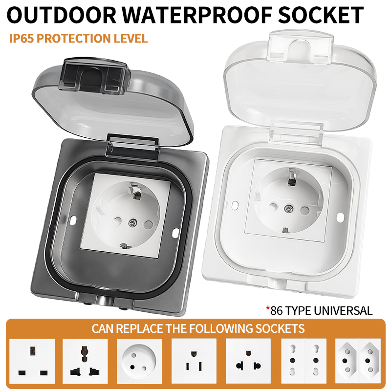 Outdoor Power Wash - Водонепроницаемая уличная розетка IP65, настенная панель