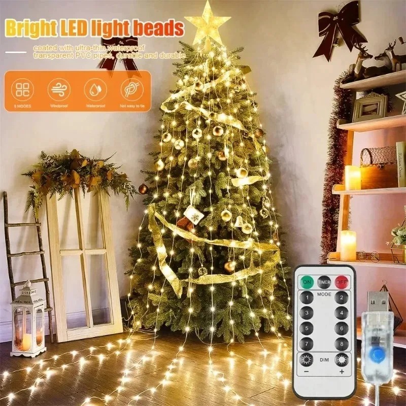 Outdoor Power For Xmas Lights - Светодиодная гирлянда-водопад с 200 светодиодами, питание