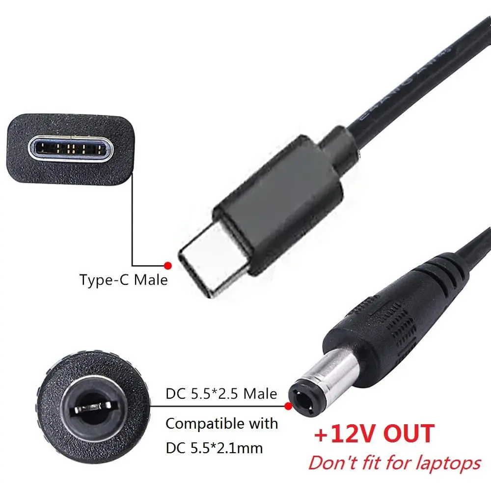 Кабель питания USB C на DC 5.5 – обзор и цена Outdoor Power Supply 12V